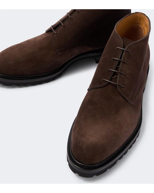 Kiton Brown Suede Desert Boots for men