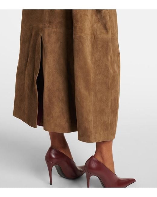 Magda Butrym Natural Suede Wrap Coat