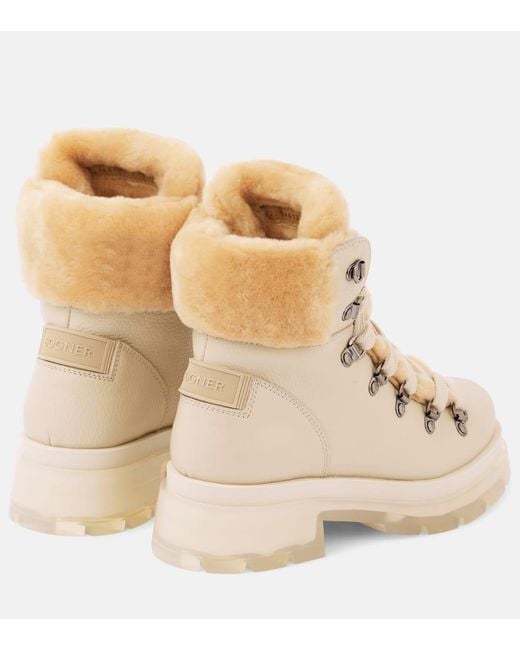 Bogner Natural Ankle Boots Aus Leder Mit Shearling