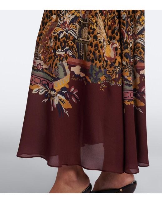 Etro Brown Leopard-Print Maxi Dress