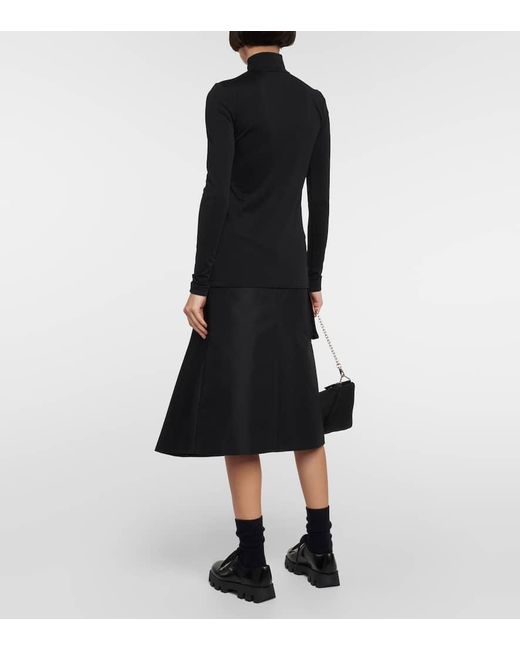 Pull A Col Roule A Ornements Prada en coloris Black