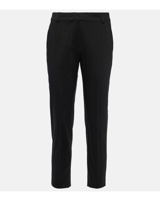 Pantalon slim Lince raccourci en coton Max Mara en coloris Black
