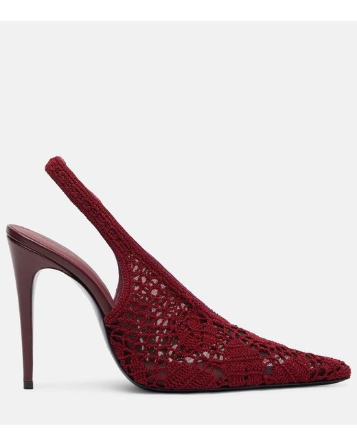 Magda Butrym Red Slingback-Pumps 105 Aus Haekelstrick