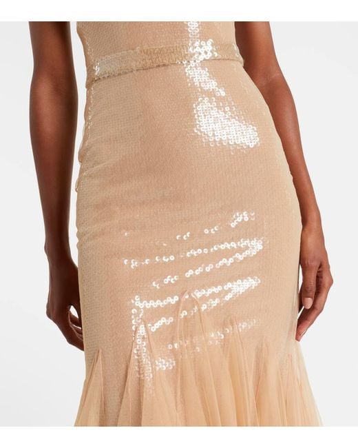 Robe En Tulle A Sequins David Koma en coloris Natural