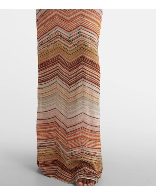 Missoni White Zigzag Lame Maxi Dress