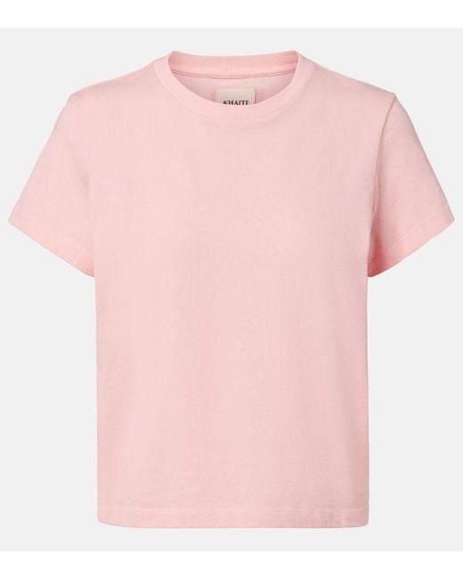 Khaite Pink Emmylou Cotton Jersey T-Shirt