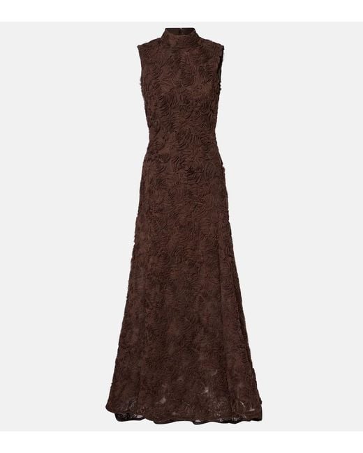 ROTATE BIRGER CHRISTENSEN Brown Maxikleid Aus Crepe