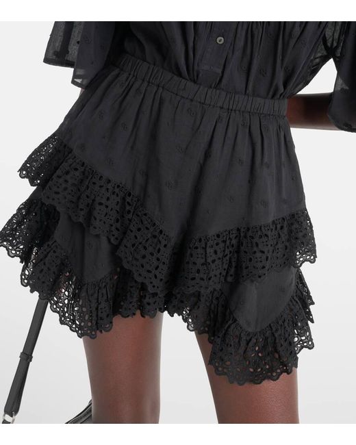 Minifalda Sukira de algodon con volantes Isabel Marant de color Black
