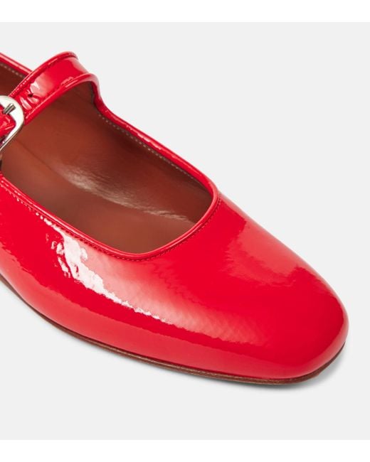 Le Monde Beryl Red Patent Leather Mary Jane Ballet Flats
