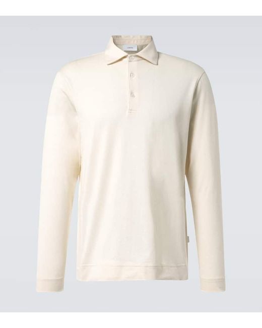Lardini Polopullover Aus Baumwolle Und Seide in Natural für Herren