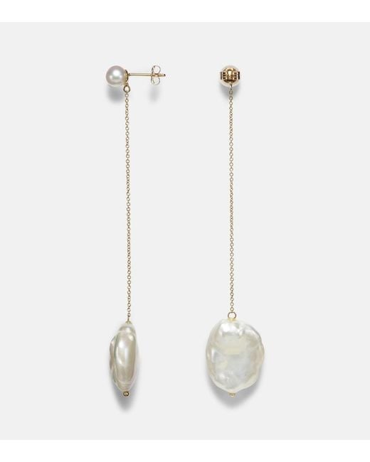 Mateo White 14Kt Drop Earrings With Pearls