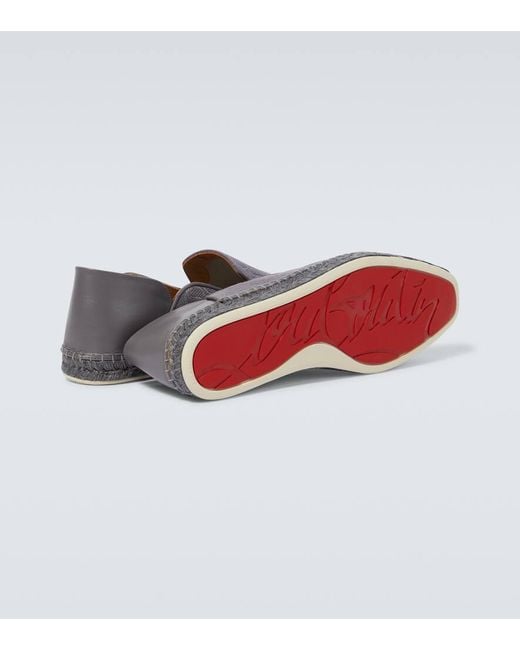 Christian Louboutin Espadrilles Espadon Aus Jacquard Mit Leder in Gray für Herren