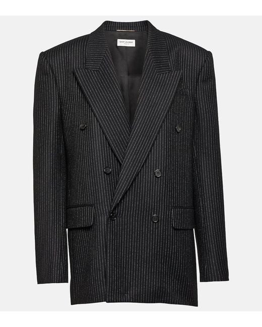 Saint Laurent Black Oversize-Blazer aus Wolle