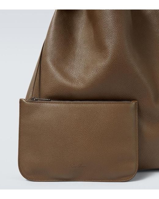 Loro Piana Brown Bale Extra Large Leather Tote Bag for men