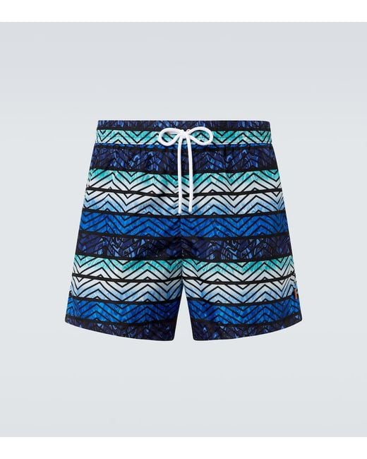 Missoni Blue Zigzag Printed Swim Trunks for men
