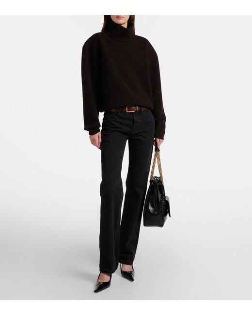 Saint Laurent Black Babylone Breteuil 75 Slingback Pumps