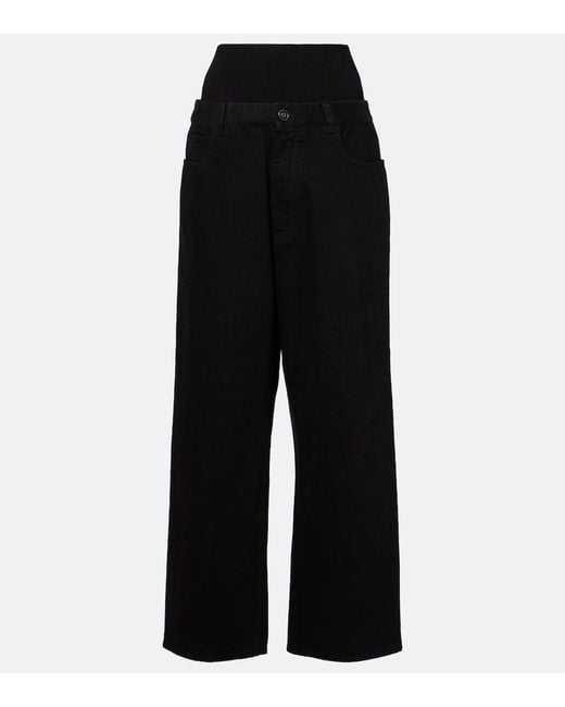 Alaïa Blue High-Rise Straight Jeans