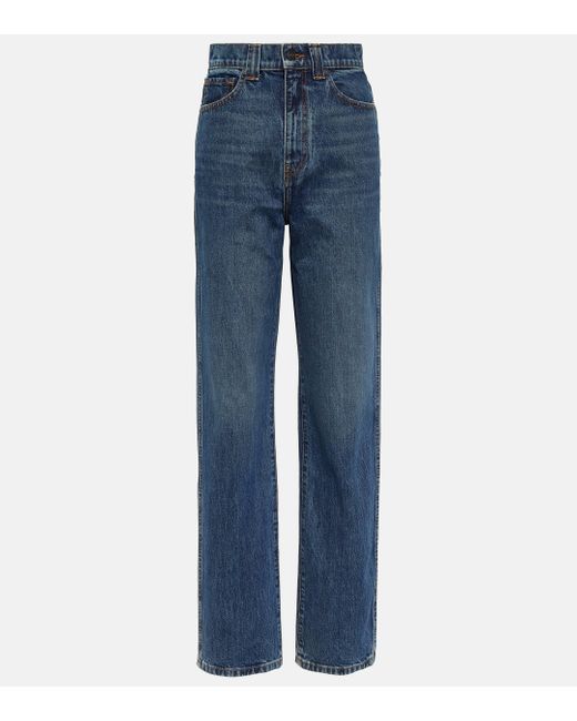 Khaite Blue Albi High-rise Straight Jeans