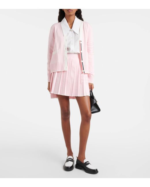 Mini-jupe en coton Thom Browne en coloris Pink
