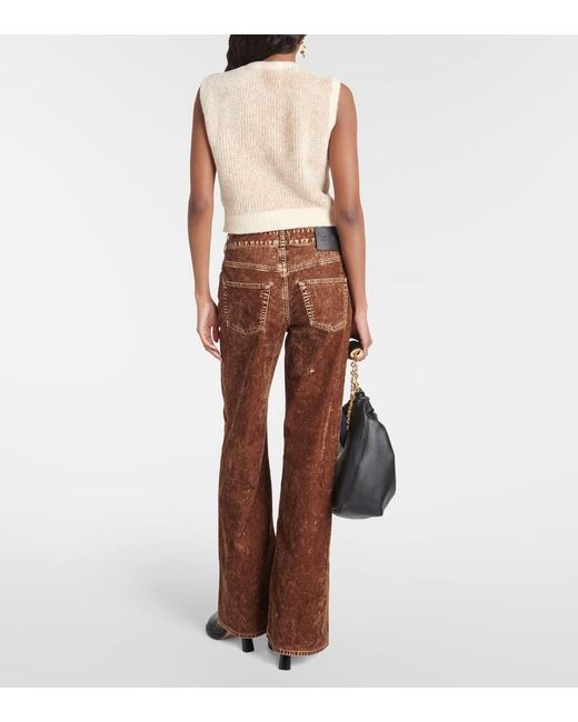Loewe Brown Luxury High Waisted Jeans In Denim