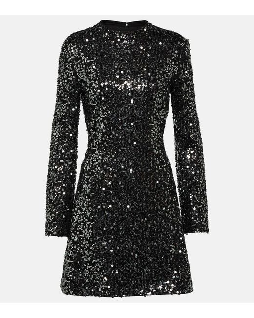 Jonathan Simkhai Black Safia Embellished Crepe Mini Dress