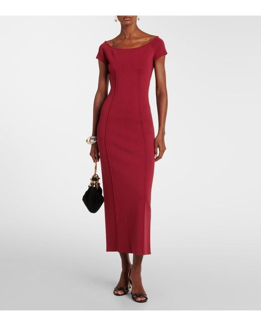 Joseph Red Foin Jersey Midi Dress