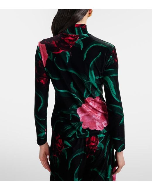 LaDoubleJ Red Floral Turtleneck Top