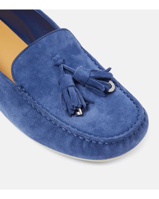 Loro Piana Blue Suede Loafers