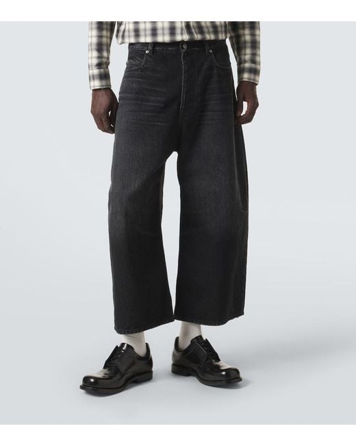 Balenciaga Black Barrel-Leg Jeans for men
