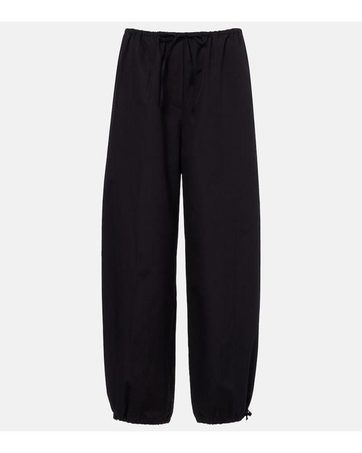 Totême Blue Cotton Poplin Wide-Leg Pants