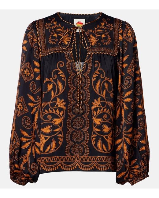 Farm Rio Brown Cornely Ainika Blouse