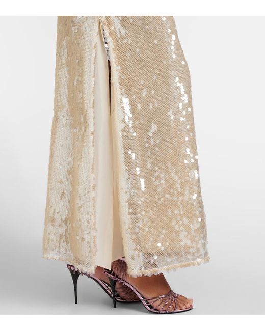 Altuzarra Natural Linnie Sequined Maxi Skirt