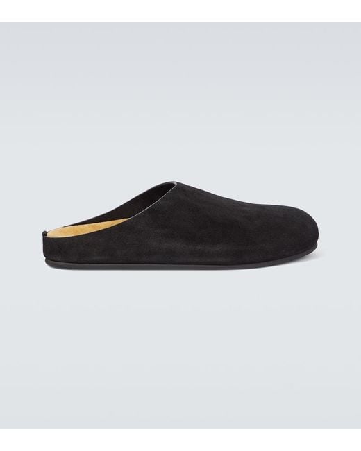 The Row Slippers Hugo Aus Veloursleder in Black für Herren