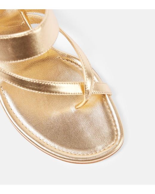 Manolo Blahnik Sandalen Susa 50 Aus Metallic-Leder