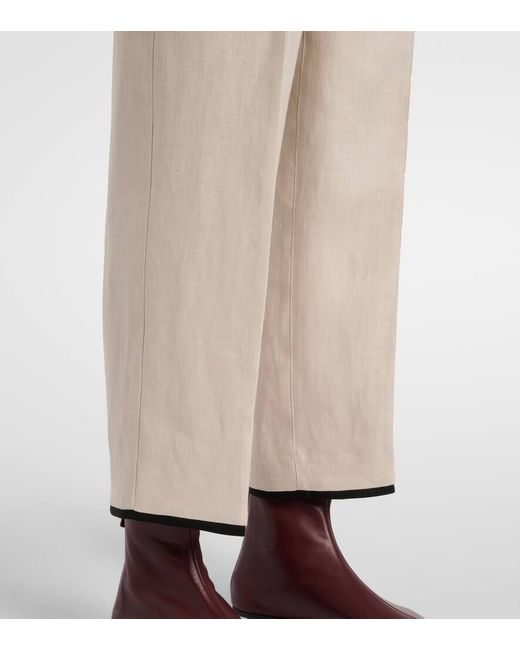 Max Mara Natural Weite Hose Kastel Aus Leinen