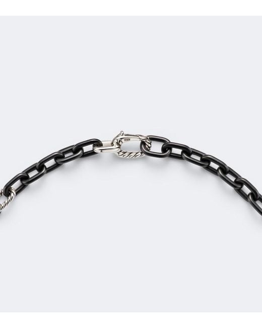 David Yurman Blue Dy Madison Titanium And Sterling Chain Necklace for men
