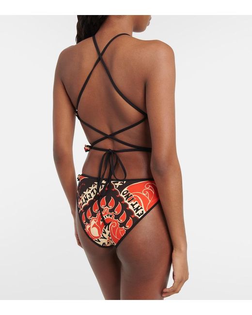 Valentino White Mini Bandana Halterneck Swimsuit