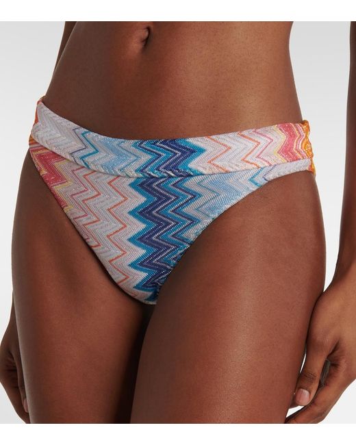 Missoni Blue Zigzag Plunge-Neck Bikini