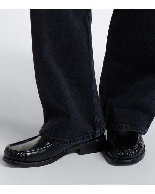Agolde Black Low Rise Loose Wide-Leg Jeans