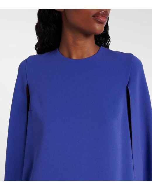 Roksanda Blue Twiggy Caped Crepe Cocktail Dress