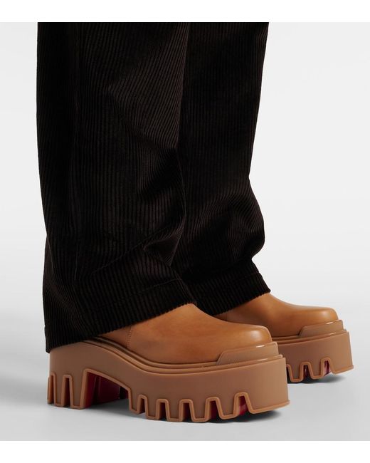 Christian Louboutin Brown Marchacroche Leather Chelsea Boots