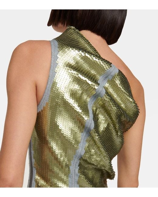 Rick Owens Green Athena Sequined Gown