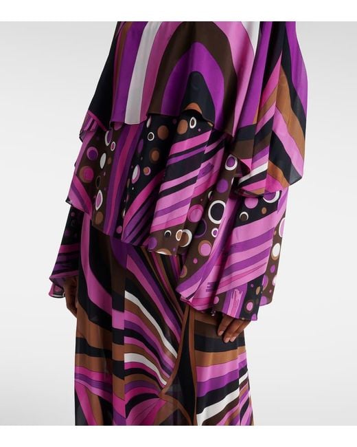 Emilio Pucci Purple Iride Silk Maxi Dress