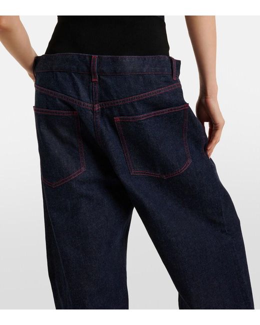 Alaïa Blue Low-Rise Wide-Leg Jeans