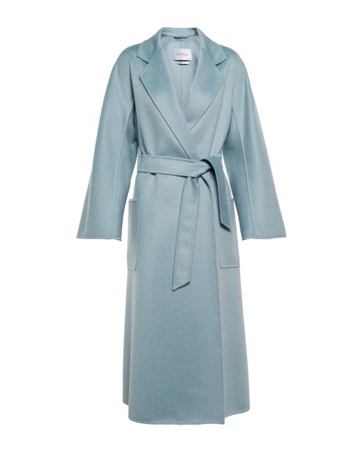 Max Mara Labbro Cashmere Wrap Coat in Blue - Lyst