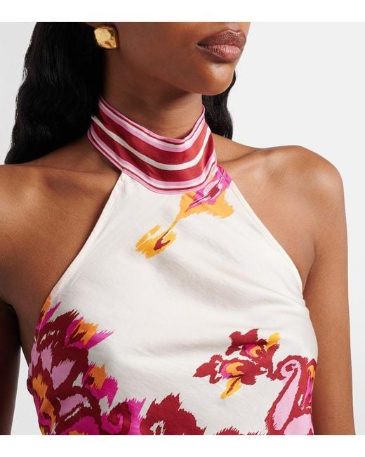 Poupette Red Guilia Printed Halterneck Top