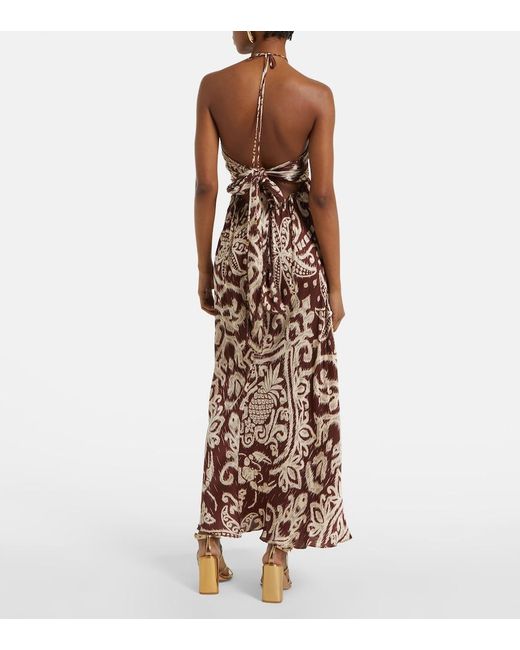 Poupette White Carla Beaded Halterneck Maxi Dress