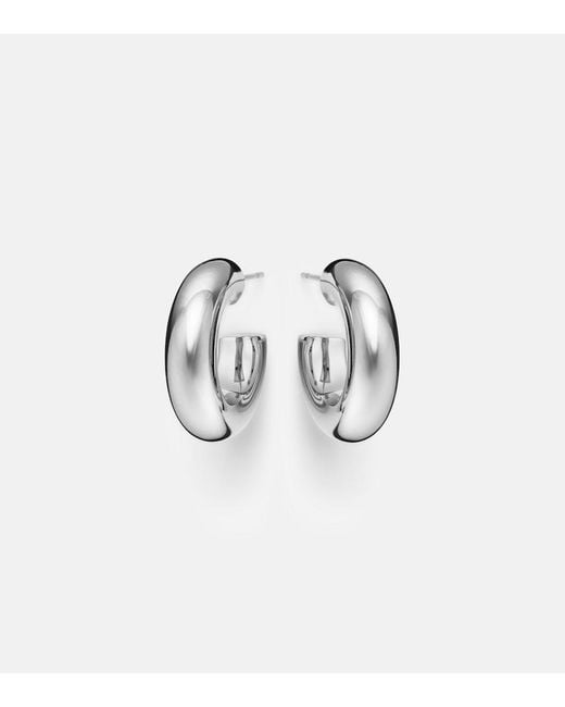 Jennifer Fisher White Samira Micro Rhodium-Plated Hoop Earrings