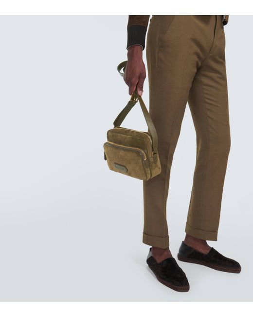 Tom Ford Green Leather Shoulder Bag for men