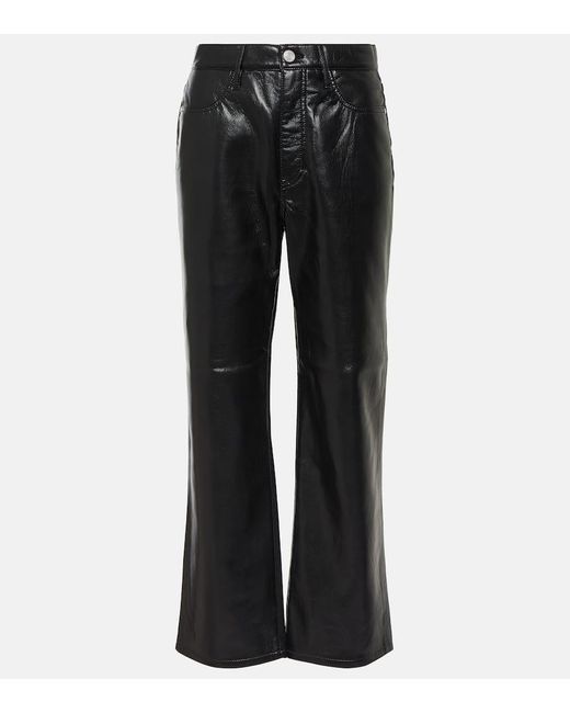 FRAME Black Le Jane Leather-blend Pants